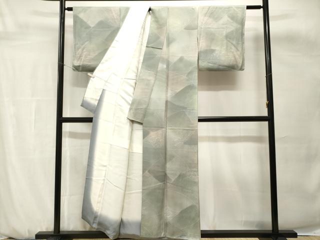 平和屋着物■上質な小紋　切嵌松葉文　暈し染め　正絹　逸品　CABH0672ev