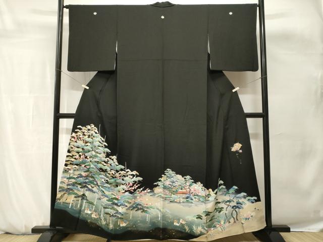 平和屋着物■豪華黒留袖　作家物　寿光織　鴛鴦御所解文　暈し染め　金彩　正絹　逸品　CABH0674ev
