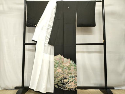 平和屋着物■豪華黒留袖　樹林風景文　正絹　逸品　CABH0671ev