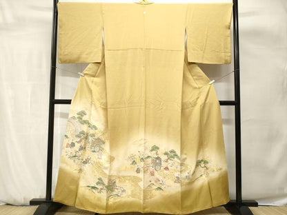 平和屋着物■豪華色留袖　寿光織　澪標図　金糸　正絹　逸品　CABH0666ev