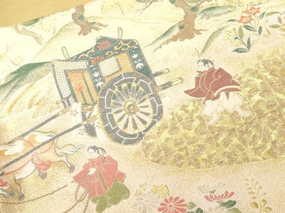 平和屋着物■豪華色留袖　寿光織　澪標図　金糸　正絹　逸品　CABH0666ev