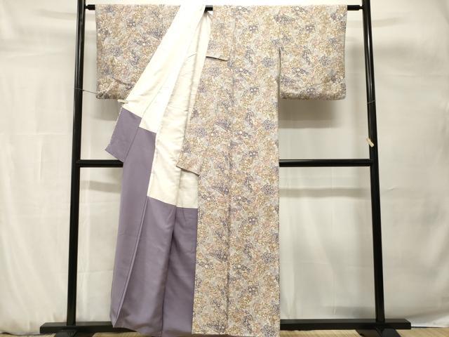 平和屋着物■上質な小紋　地紙草花文　正絹　逸品　CABH0678ev