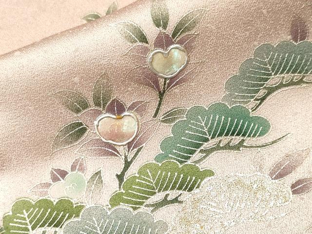 平和屋着物■訪問着　螺鈿　流水枝花文　暈し染め　金銀彩　鈴乃屋扱い　正絹　逸品　CABH0661ev