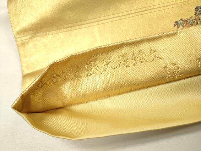平和屋本店●太鼓柄袋帯　唐織　寂光庵絵文　桃山　障碧箔　本金箔　金泥箔　正絹　逸品　DABG5073fe