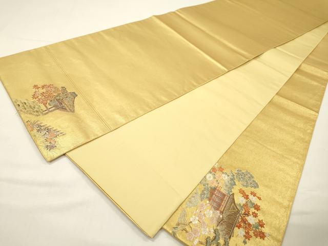 平和屋本店●太鼓柄袋帯　唐織　寂光庵絵文　桃山　障碧箔　本金箔　金泥箔　正絹　逸品　DABG5073fe