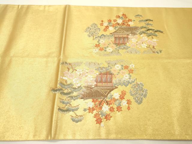 平和屋本店●太鼓柄袋帯　唐織　寂光庵絵文　桃山　障碧箔　本金箔　金泥箔　正絹　逸品　DABG5073fe