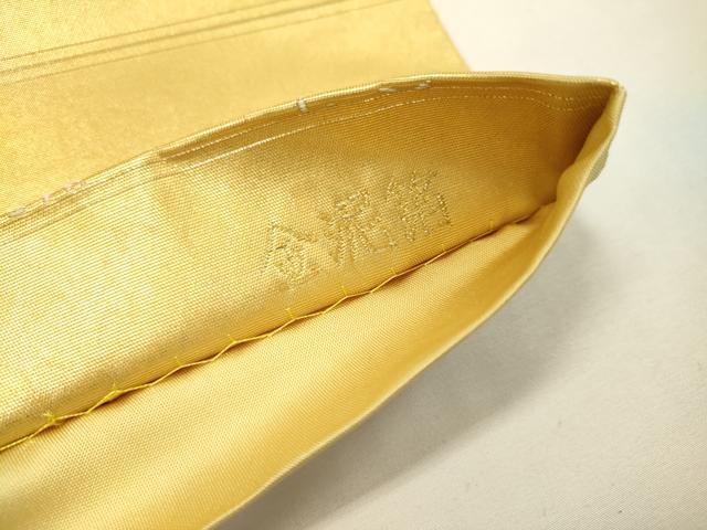 平和屋本店●太鼓柄袋帯　唐織　金閣寺絵文　本金箔　金泥箔　反端付き　正絹　逸品　DABG5080fe