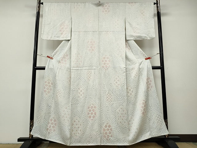 平和屋着物●上質な小紋　総絞り　亀甲吉祥文　正絹　逸品　CABH9611ut