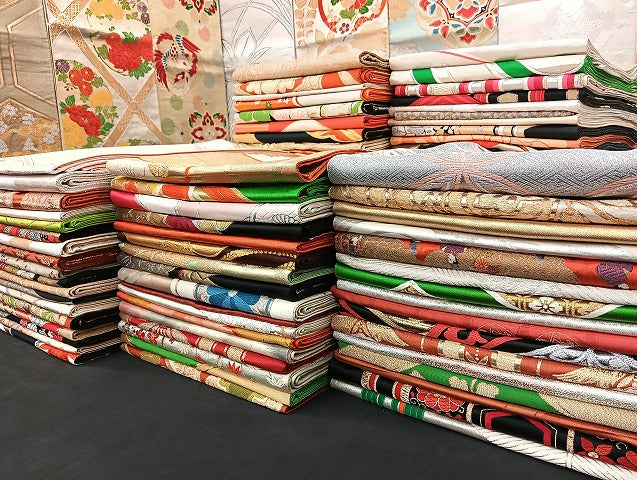平和屋着物■袋帯 西陣 まとめて100点 鳳凰 向かい鶴 向かい尾長鳥 蝶 花柄 七宝 正倉院 佐賀錦 金銀糸 など 未使用品有 全て正絹 mmm1134