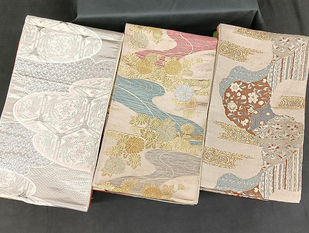 平和屋着物■袋帯 西陣 まとめて100点 向かい鳳凰 向かい鶴 蝶 更紗 花柄 七宝 正倉院 宝相華 佐賀錦 金銀糸 未使用品有 全て正絹 mmm1139
