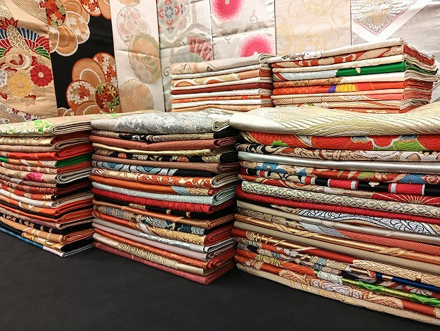平和屋着物■袋帯 西陣 まとめて100点 鳳凰 向かい鶴 人物 蝶 更紗 花柄 楽器 正倉院 立波 金銀糸 など 未使用品あり 全て正絹 mmm1142