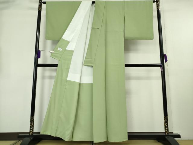 平和屋着物●極上　洗える最高級着物　＜英＞はなぶさ謹製　色無地　薄萌葱色　逸品　DZAB2135kh6
