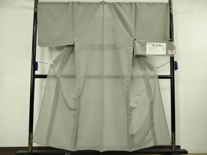 平和屋本店＊極上　夏物　男性　明石縮　キングサイズ　潤色　根啓織物謹製　証紙付き　逸品　未使用　DZAB0355kh6