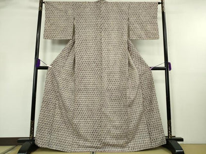平和屋本店●極上　岩手の匠　草紫堂　南部絞り　紫根染　紬　菱繋ぎ　正絹　逸品　DZAB4106kh6