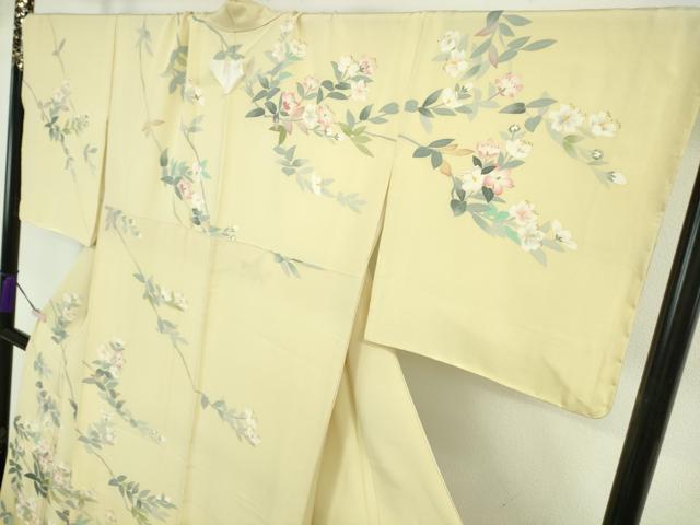 平和屋本店●極上　本加賀友禅作家　田丸幸子　訪問着　枝花文　砥粉色地　暈し染め　逸品　未使用　DZAB2299kh6