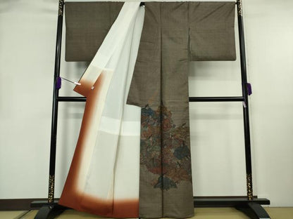平和屋本店●極上 絣の魔術師 恵積五郎 本場大島紬 恵大島織物謹製 本場大島紬 訪問着 9マルキ 泥染 三十六歌仙 証紙付き 逸品 DZAB4181kh6