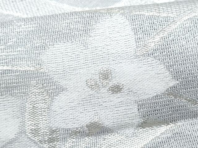 平和屋着物＊夏物　六通柄袋帯　地紙重ね花文　銀糸　正絹　逸品　CABH8145fb