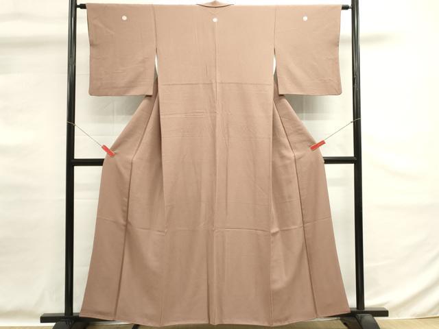平和屋着物■上質な色無地　梅染色　正絹　逸品　DABG6725cd