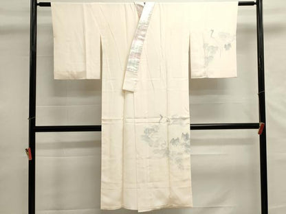平和屋着物■長襦袢　袷　作家物　群鶴文　笠松　暈し染め　正絹　逸品　DABG6769cd