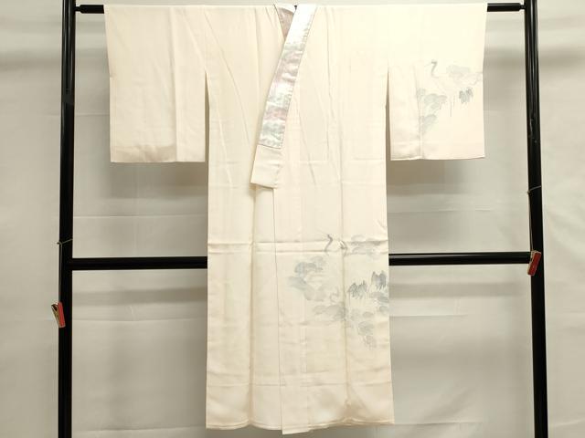 平和屋着物■長襦袢　袷　作家物　群鶴文　笠松　暈し染め　正絹　逸品　DABG6769cd