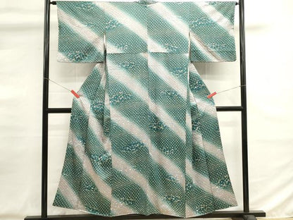 平和屋着物■上質な小紋　絞り　雲取り花文　暈し染め　金彩　正絹　逸品　DABG6753cd