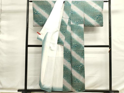 平和屋着物■上質な小紋　絞り　雲取り花文　暈し染め　金彩　正絹　逸品　DABG6753cd