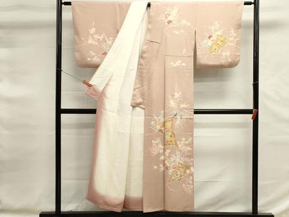 平和屋着物■訪問着　刺繍　雲取り吉祥花文　金彩　正絹　逸品　DABG6752cd
