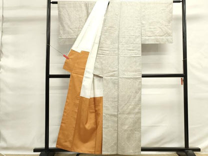 平和屋着物■上質な紬　亀甲柄　正絹　逸品　DABG6743cd