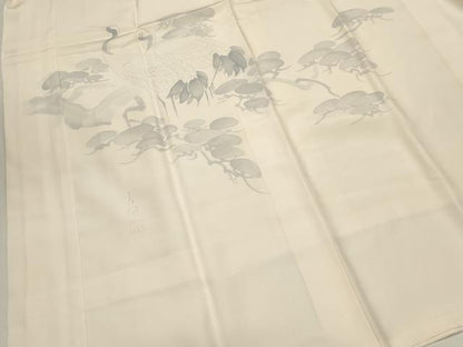 平和屋着物■長襦袢　袷　作家物　群鶴文　笠松　暈し染め　正絹　逸品　DABG6769cd