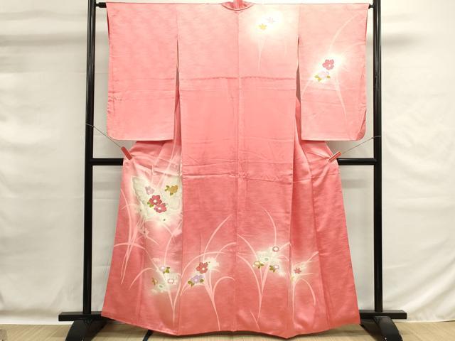 平和屋着物■訪問着　花蝶文　暈し染め　金糸　正絹　逸品DABG6750cd