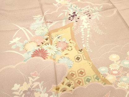 平和屋着物■訪問着　刺繍　雲取り吉祥花文　金彩　正絹　逸品　DABG6752cd