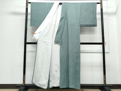 平和屋着物＊夏物　訪問着　紗袷　紗×絽　花蝶文　正絹　逸品　CABH3889th