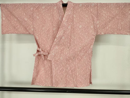 平和屋着物∴極上　夏物　レース甚平　浴衣　総レース　花唐草文　オールドローズ色　逸品　新品　DZAB10215kh6
