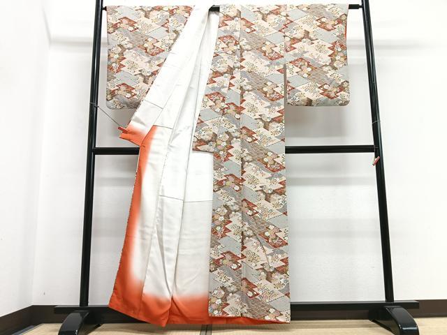 平和屋着物■上質な小紋　草花文　正絹　逸品　CABH4151xe