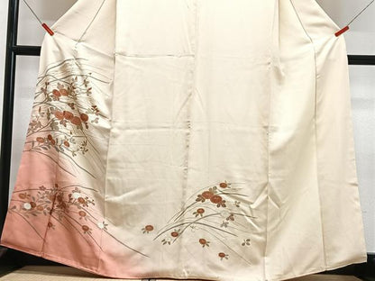 平和屋着物■訪問着　草花文　暈し染め　金彩　正絹　逸品　CABH4159xe