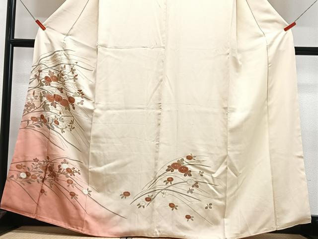 平和屋着物■訪問着　草花文　暈し染め　金彩　正絹　逸品　CABH4159xe