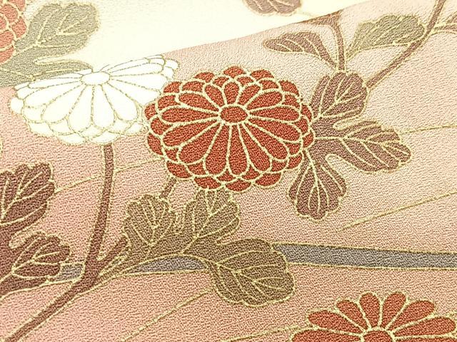 平和屋着物■訪問着　草花文　暈し染め　金彩　正絹　逸品　CABH4159xe