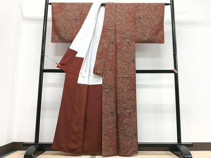 平和屋着物■上質な小紋　流水花鳥文　正絹　逸品　CABH4156xe
