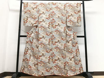 平和屋着物■上質な小紋　草花文　正絹　逸品　CABH4151xe