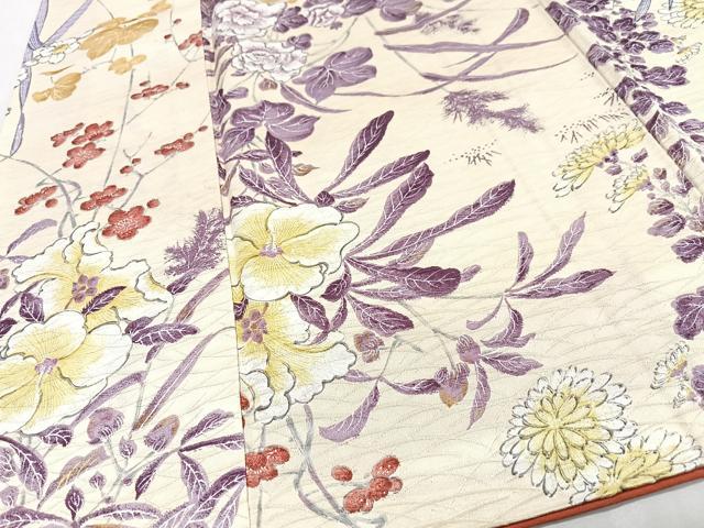 平和屋着物■上質な小紋　草花文　正絹　逸品　CABH4168xe