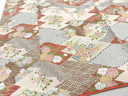 平和屋着物■上質な小紋　草花文　正絹　逸品　CABH4151xe