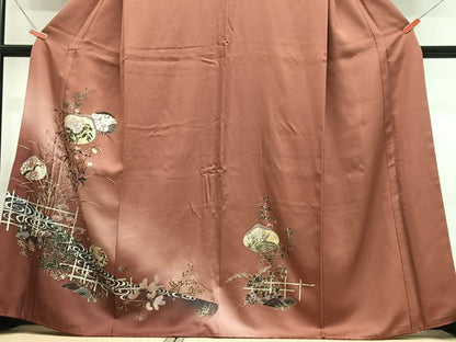 平和屋着物■訪問着　草花文　暈し染め　金彩　正絹　逸品　CABH4158xe