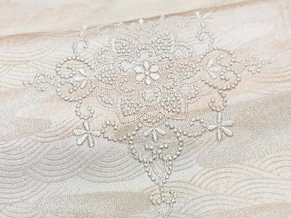 平和屋着物■訪問着　刺繍　エ霞立波文　正絹　逸品　CABH4150xe