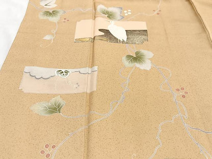 平和屋着物■訪問着　枝葉文　金彩　正絹　逸品　CABH4154xe