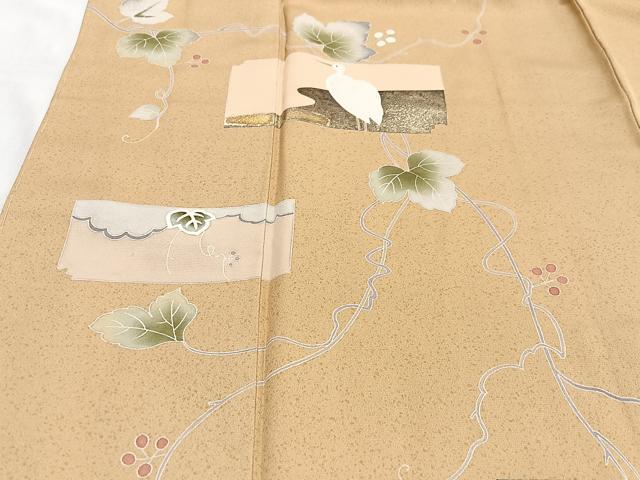 平和屋着物■訪問着　枝葉文　金彩　正絹　逸品　CABH4154xe