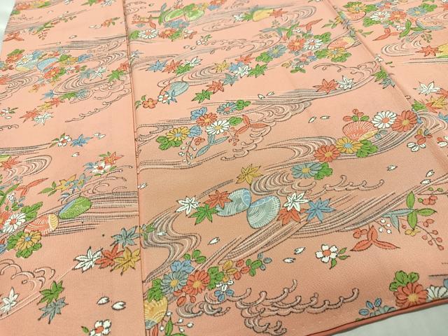 平和屋着物■上質な小紋　立波花文　三越扱い　正絹　逸品　CABH4164xe