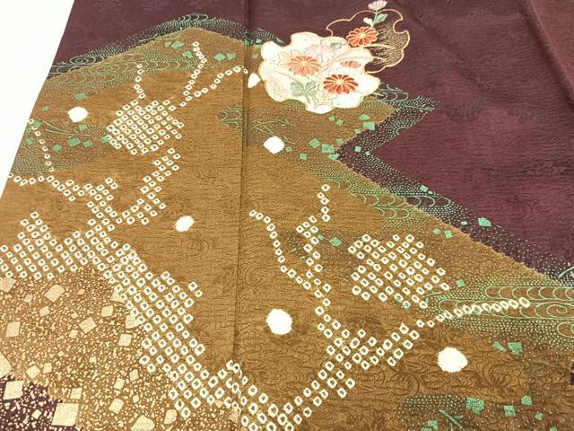 平和屋着物■訪問着　駒刺繍　絞り　雪輪花文　正絹　逸品　CABH4165xe
