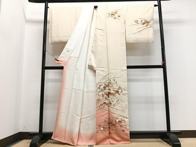 平和屋着物■訪問着　草花文　暈し染め　金彩　正絹　逸品　CABH4159xe