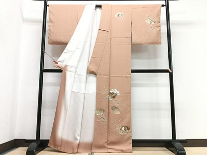平和屋着物■訪問着　流水雪輪花文　金彩　正絹　逸品　CABH4148xe