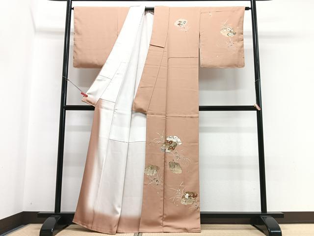 平和屋着物■訪問着　流水雪輪花文　金彩　正絹　逸品　CABH4148xe